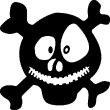 Stickers de silhouettes et personnages - Sticker Tête de mort souriant - ambiance-sticker.com
