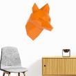 Stickers muraux effet 3D - Sticker origami 3D renard orange de profil - ambiance-sticker.com