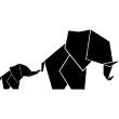 Stickers muraux Animaux - Sticker Origami éléphant et son petit - ambiance-sticker.com
