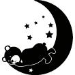 Stickers de silhouettes et personnages - Sticker Ourson dormant sur la lune - ambiance-sticker.com