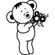 Muursticker Pooh schattig en bloem - ambiance-sticker.com
