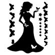 Stickers muraux Swarovski Elements - Sticker mural Papillon princesse - ambiance-sticker.com