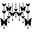 Stickers muraux Animaux - Sticker Papillons et étoiles en rideaux - ambiance-sticker.com
