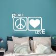 Stickers muraux design - Sticker mural Peace and love encadrés - ambiance-sticker.com
