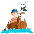 Stickers muraux pour les enfants - Sticker pirate sur l'océan - ambiance-sticker.com