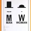Sticker muraux pour portes - Sticker Man and woman avec chapeau - ambiance-sticker.com