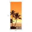 Sticker pour portes -Sticker porte palmiers sur la plage et coucher de soleil - ambiance-sticker.com