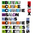 Sticker pour portes - Sticker porte signalétique de la maison en Français multicolore - ambiance-sticker.com