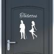 Stickers muraux pour salle de bain - Sticker porte toilettes silhouettes homme et femme - ambiance-sticker.com