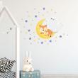 Stickers muraux prénom - Sticker renard et son bébé + 60 étoiles - ambiance-sticker.com