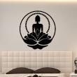 Stickers muraux design - Sticker mural Bouddha et fleur de Lotus - ambiance-sticker.com