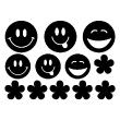 Stickers muraux pour les enfants - Sticker Smileys et fleurs - ambiance-sticker.com