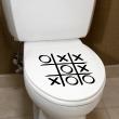Sticker pour salles de bain, toilettes et WC : partie de morpion / tic tac toe - ambiance-sticker.com