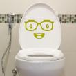 Stickers muraux pour WC - Sticker toilettes Smiley avec des lunettes - ambiance-sticker.com