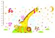 Stickers muraux pour les enfants - Sticker Sticker toise Girafe et les animaux d'Afrique - ambiance-sticker.com