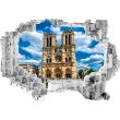 Sticker muraux trompe l'oeil -  Sticker trompe l'oeil La cathédrale Notre dame de Paris - ambiance-sticker.com