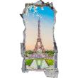 Sticker muraux trompe l'oeil -  Sticker trompe l'oeil vue sur la Tour Eiffel - ambiance-sticker.com
