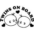 Stickers  pour les bébés - Sticker Twins on board - ambiance-sticker.com