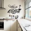 Stickers muraux citations - Sticker Wake up and smell the coffee - ambiance-sticker.com