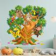 Stickers muraux Animaux - Stickers animaux de la jungle et arbre enchanté - ambiance-sticker.com