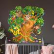 Stickers muraux Animaux - Stickers animaux de la jungle et arbre enchanté - ambiance-sticker.com