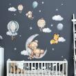 Stickers muraux Animaux - Stickers animaux et montgolfières au clair des étoiles - ambiance-sticker.com