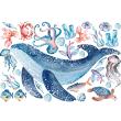 Vinilos decorativos Animales - Vinilos acuarela animales marinos y ballenas - ambiance-sticker.com