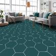 Wall decal floor tiles - Wall decal floor tiles non-slip duck blue hexagons - ambiance-sticker.com