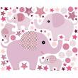 Stickers muraux Animaux - Stickers éléphants girly - ambiance-sticker.com