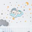 Adesivi murali per bambini - Adesivos bambino orso dei sogni e 50 stelle - ambiance-sticker.com