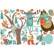 Stickers muraux Noël - Stickers Noël animaux et l'arbre enchanté - ambiance-sticker.com