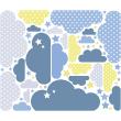 Stickers muraux nuage  - Stickers nuages scandinaves et étoiles amies du ciel - ambiance-sticker.com