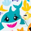 Stickers muraux pour les enfants - Stickers phosphorescents animaux marins requins et amis poissons - ambiance-sticker.com