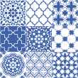 stickers carreaux de ciment - 9 stickers carrelages azulejos bleu Santorin - ambiance-sticker.com