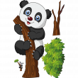Stickers enfant animaux - Sticker animaux panda sur une branche - ambiance-sticker.com