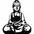 Stickers de silhouettes et personnages - Sticker Bouddha assis - ambiance-sticker.com