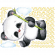 Stickers muraux prénom - Sticker panda avec son bambou + 70 étoiles - ambiance-sticker.com