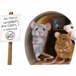 Sticker muraux trompe l'oeil -  Sticker trompe l'oeil trou de souris interdits aux chats - ambiance-sticker.com