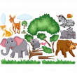 Stickers muraux Animaux - Stickers animaux éléphant et ses amis - ambiance-sticker.com