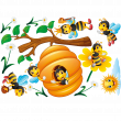 Stickers muraux Animaux - Stickers animaux univers des abeilles - ambiance-sticker.com