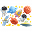 Stickers muraux espace - Stickers astronautes dans l'espace effet 3D - ambiance-sticker.com