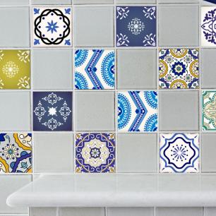 16 stickers carrelages azulejos vintage raffiné