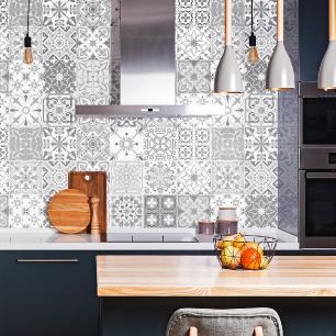 24 wall stickers cement tiles shade of gray Gythio