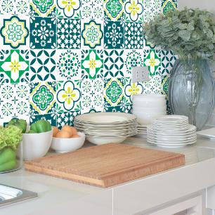 9 vinilos baldosas de cemento azulejos risolo