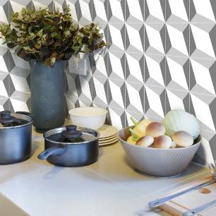 9 wall stickers cement tiles geometric design