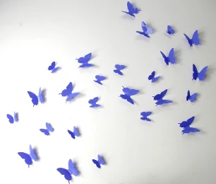 Kit de 12 Stickers papillons 3D violets