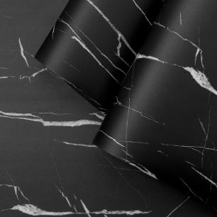 Revêtement adhésif marbre noir et blanc - 2m x 60cm