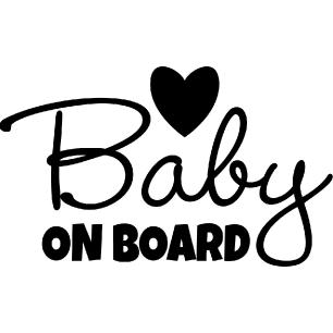 Car Sticker Baby on board heart