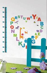 Sticker  Toise pour enfants avec alphabet et animaux