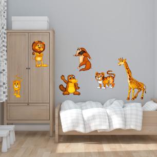 6 animals with brown coat Wall decal